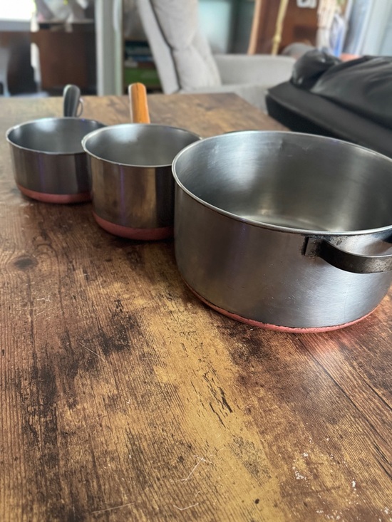 ✨ Vintage Revere Ware Copper Bottom Pot Set 6qt + 1.5qt + 1qt Made in USA 🇺🇸 ✨ - Picture 2 of 8